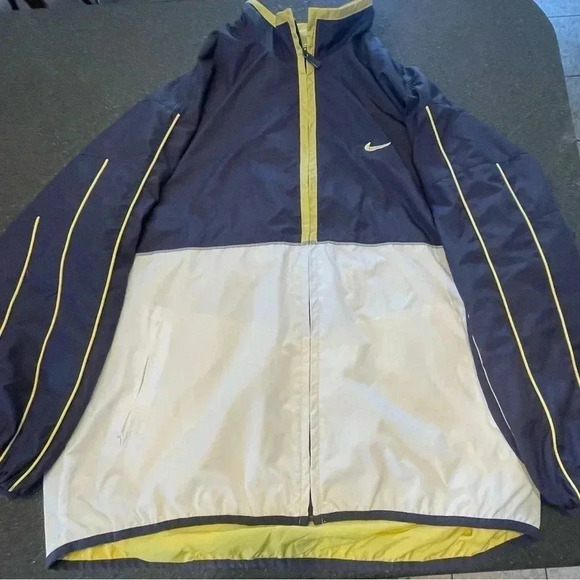 Nike Other - Vintage Nike Windbreaker Mens Size XL Track Jacket 90s Blue Gold Colorblock EUC